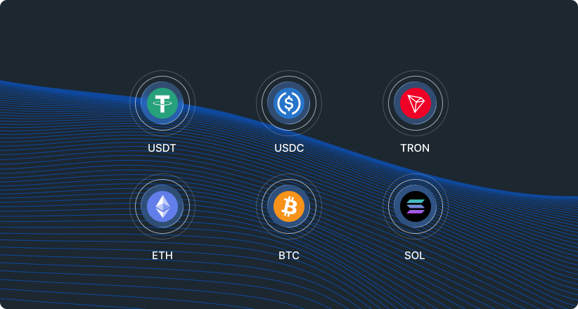 Supported stablecoins and chains for payouts